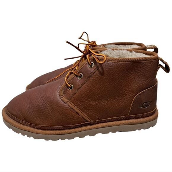 Ugg Australia Men's Neumel Lace Up Leather Winter Boots Size 9 Chestnut - Picture 14 of 15